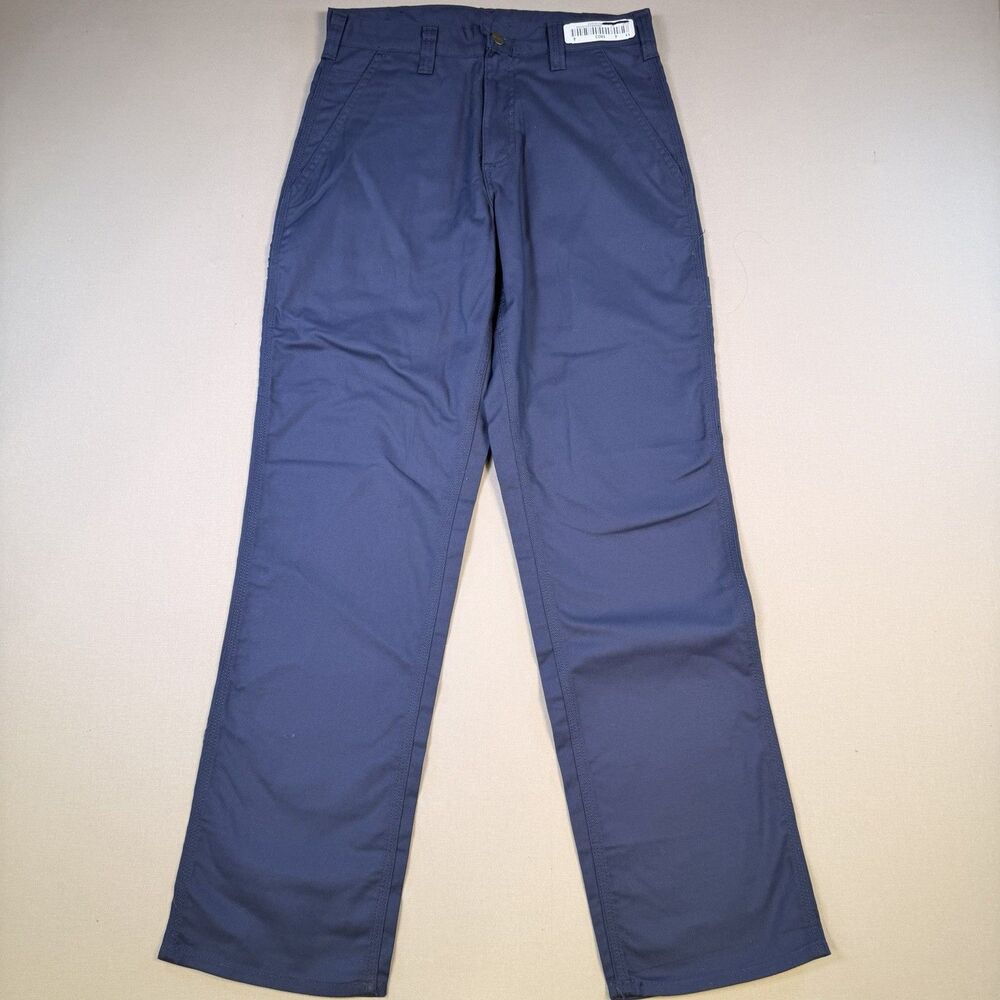 Carhartt Mens 28x32 Navy Blue Dungaree Fit Carpenter Cotton Blend Pants EUC